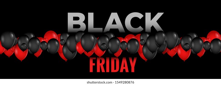 black and red balloons for black friday event