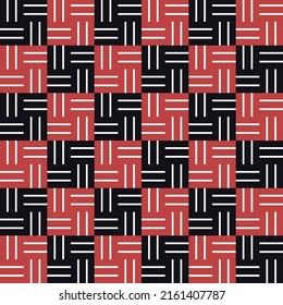 Black and red bamboo weave pattern for background. Square pattern for background.