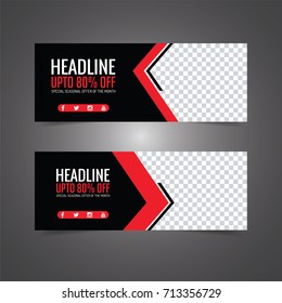 Black and red banner abstract poster. Black Friday Banner set. Gift card, sale voucher. Vector, illustration.