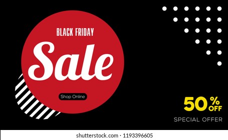 Black and red banner.  Sale poster. Black Friday. Gift card. Sale Voucher. 