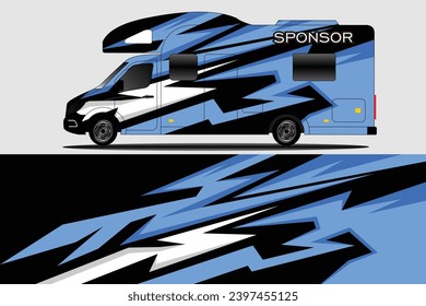 black and red base color van wrapper design. Wrap, sticker and decal designs in vector format