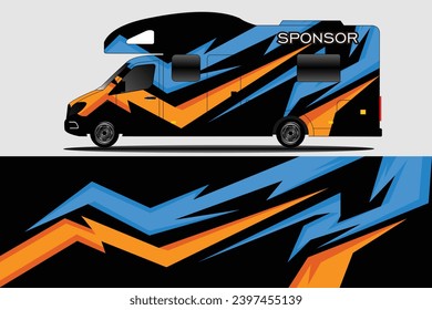 diseño de envoltorio de camioneta color base negro y rojo. Diseños de ajuste, pegatinas y calcomanías en formato vectorial
