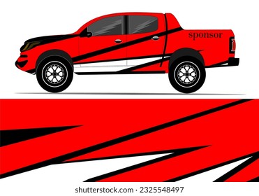 black and red base colorVan wrapper design. Wrap, sticker, and decal design in vector format