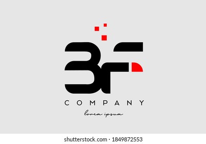 black red BF B F alphabet letter logo icon combination. Design for company and business