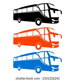 black, red, blue color passenger transport vehicle vector bundle