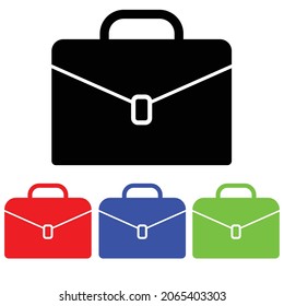 Black red blue and green Suitcase of travel baggage and business theme Isolated design Free Vector illustration image