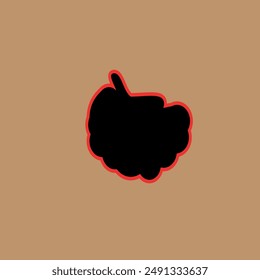 black and red brain in front of the background