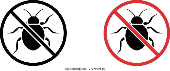 Schwarze und rote Bugverbotszeichen Insektensymbol