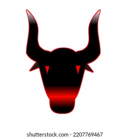 Black and red bull illustration vector image