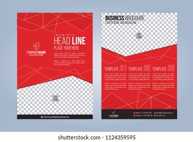 Black and Red Business Brochure. Leaflets Template. Cover Book, Magazine. Vector illustration