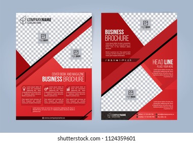 Black and Red Business Brochure. Leaflets Template. Cover Book, Magazine. Vector illustration