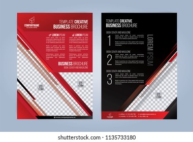 Black and Red Business Brochure. Leaflets Template. Cover Book, Magazine. Vector illustration