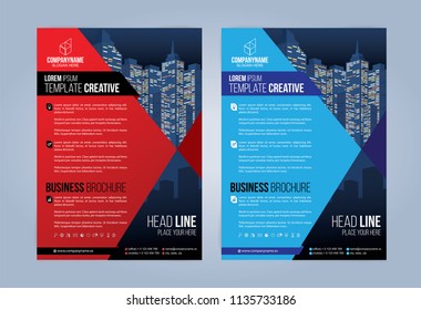 Black and Red Business Brochure. Leaflets Template. Cover Book, Magazine. Vector illustration