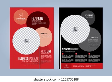 Black and Red Business Brochure. Leaflets Template. Cover Book, Magazine. Vector illustration