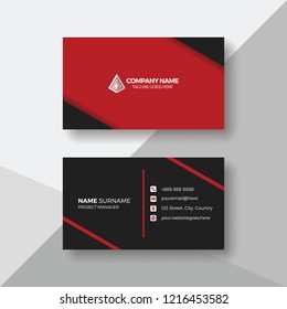 Black and red business card template