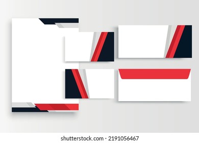 black and red business invoice tempalte vector