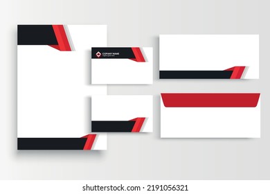 Black And Red Business Stationary Template