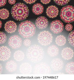 Black Red Card with Abstract Bright Background and White Label Copy Space