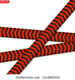 Black and red caution lines isolated. Realistic warning tapes. Danger signs. Vector background.