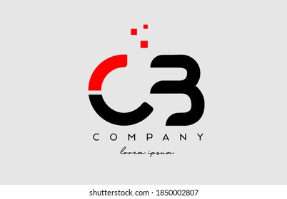 combinación de icono del logotipo de la letra del alfabeto CB C B rojo negro. Diseño para empresas y negocios