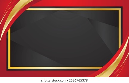 Black red certificate background with luxury gold lines