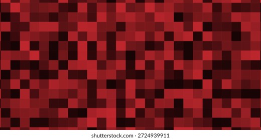 Fundo quadriculado preto e vermelho. Fundo em uma gaiola. Ilustração vetorial. Xadrez vermelho.