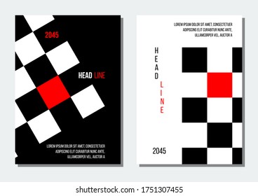 black and red chessboard abstract geometrical cover, business or corporate