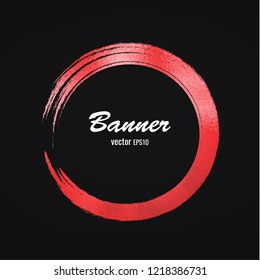 Black and red circle brush foil style background abstract design illustration vector. Perfect painted design for headline web presenstation, logo and sale banner. 	