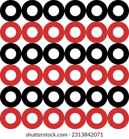 Black and red circle pattern. Circle vector seamless pattern. Decorative element, wrapping paper, wall tiles, floor tiles, bathroom tiles.