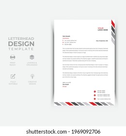 Black and Red Clean Letterhead Design Template