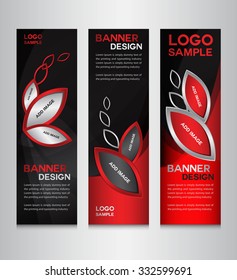 black and red Collection banner design vector illustration, roll up template, advertisement, display, flyer design, presentation, banner template, stand template