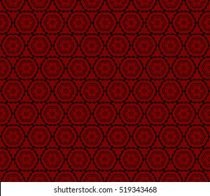black and red color. Abstract floral seamless pattern. geometry design. Vector. Texture for holiday cards, Valentines day, wedding invitations