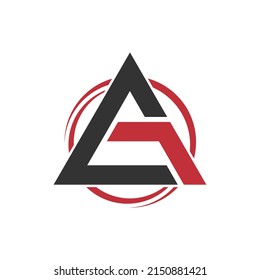 black an red color of AG inicial logo design