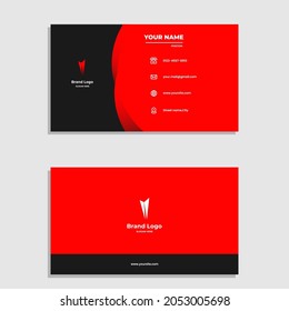 Black Red Color Of Bussines Card Design