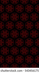 black and red color floral pattern. vector illustration. For design, wallpaper, card, banner, flyer. Ethnic ornament