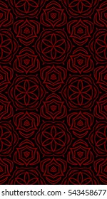 black and red color floral pattern. vector illustration. For design, wallpaper, card, banner, flyer. Ethnic ornament
