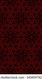 black and red color floral pattern. vector illustration. For design, wallpaper, card, banner, flyer. Ethnic ornament