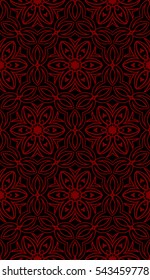 black and red color floral pattern. vector illustration. For design, wallpaper, card, banner, flyer. Ethnic ornament