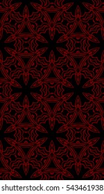 black and red color floral pattern. vector illustration. For design, wallpaper, card, banner, flyer. Ethnic ornament