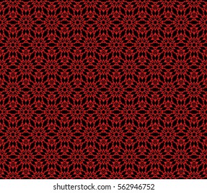 black, red color floral seamless ornament. vector illustration. for design, wallpaper, invitation, fabric, decor