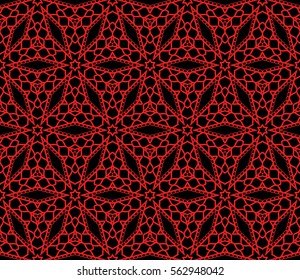 black, red color floral seamless ornament. vector illustration. for design, wallpaper, invitation, fabric, decor