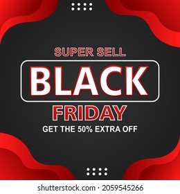 black and red color black friday background design. designs for banner and social media templates.