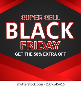 black and red color black friday background design. designs for banner and social media templates.