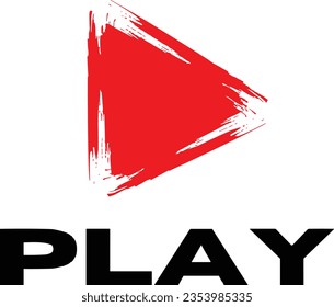 Black and red color mix play logo design 