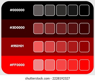 Black red color palette vector, dark colors catalog, rgb colors, design and edit idea, colour matching, harmonious colours palette sample, eps designed asset