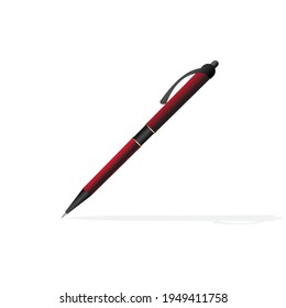 Black and red color pen, Vector and illustration ballpoint pen design mockup