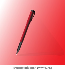 Modelo de diseño de lápiz de color negro y rojo vector e ilustración de bolígrafo