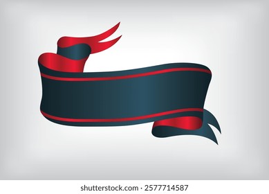 Black and red color ribbon design