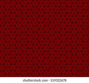 black and red color Seamless texture of cubes. Optical illusion. Vector illustration. For design, wallpaper, fashion