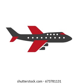 Avión de color negro y rojo